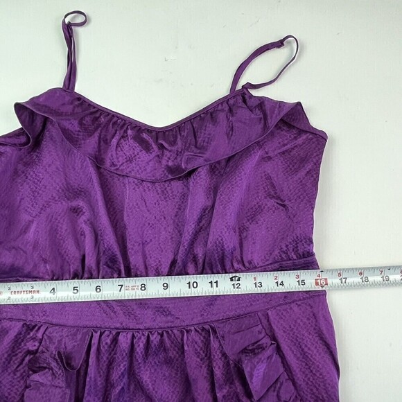 Marc by Marc Jacobs Silk Cocktail summer Mini Dress Purple Ruffled - Picture 9 of 15